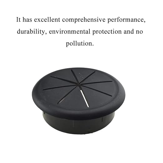 HAHIYO 2Pcs 2.4Inch/60mm Black ABS Plastic Eight-petaled Desk Grommet Wire - Image 4