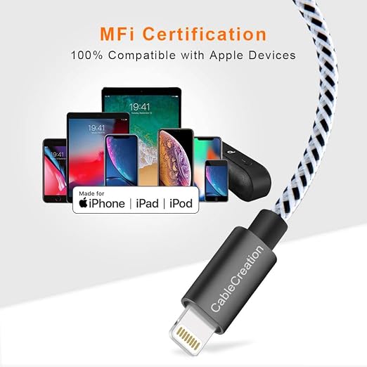 CableCreation 0.5 Feet Short iPhone Charger Cable, Lightning to USB Data Sync - Image 9