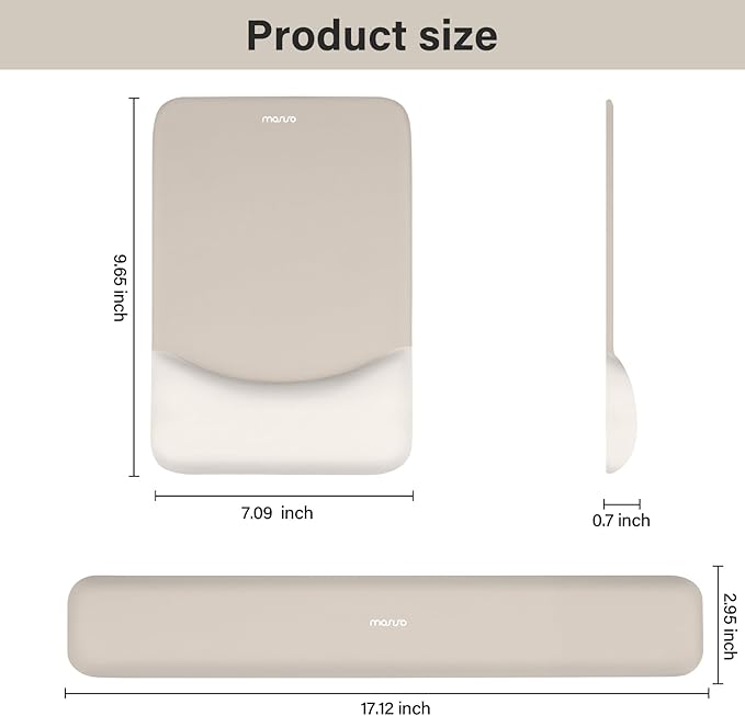 MOSISO Wrist Rest Support for Mouse Pad&Keyboard Set, Rectangular Ergonomic - Image 7