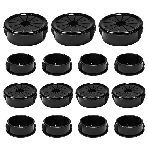15PCS Cable Grommets, 1-3/16" Desk Hole Cover Petal Shaped Buckle Type Nylon by EASYEAH