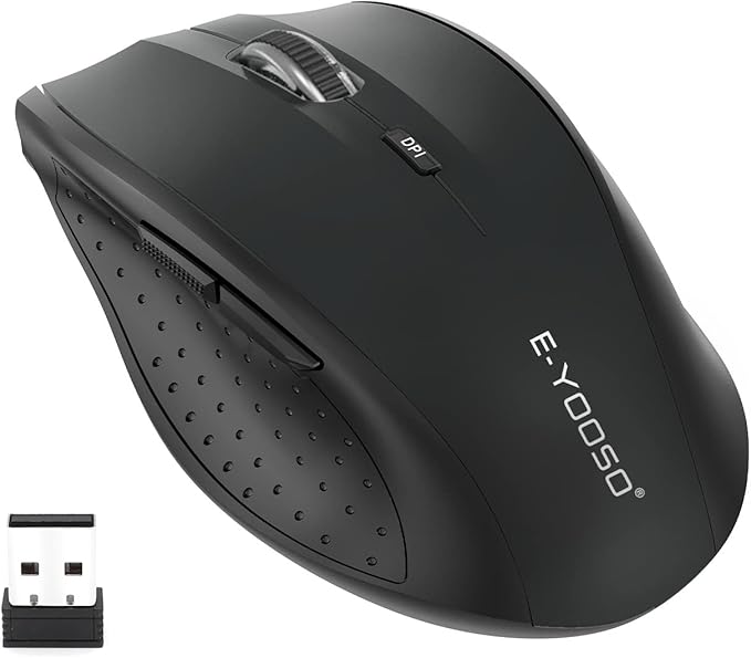 E-YOOSO Wireless Mouse for Laptop, Portable Optical Computer Mouse, 6 Buttons by E-YOOSO
