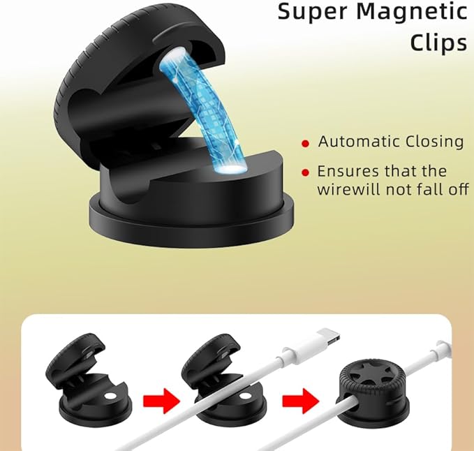 11PCS Cable Management Cord Holder Organizer, Magnetic Cable Clips Adhesive - Image 9
