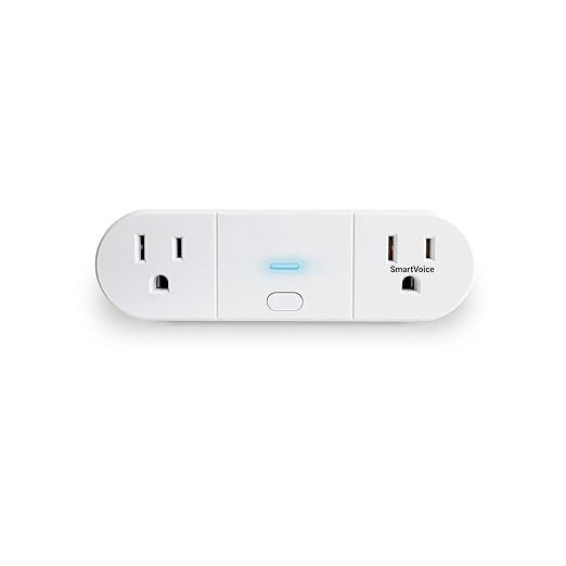 Emerson SmartVoice 2-in-1 Dual Smart Wall Plug Outlet, Voice Control, No WiFi by Emerson