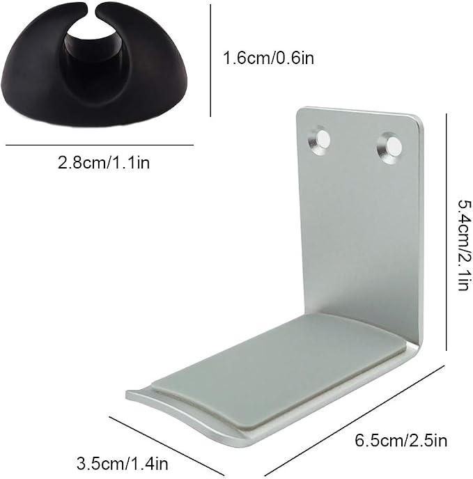 SourceTon 2 Packs Aluminum Headphone Stand Hanger and 6 Cable Clips, 2 Headset - Image 7