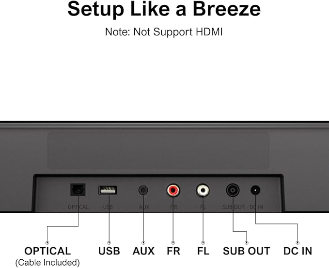 ULTIMEA 7.1ch Sound Bar with Subwoofer, Virtual Surround Sound System - Image 9