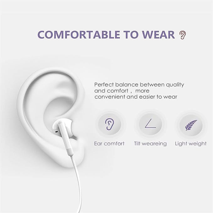 2 Packs-for iPhone Headphones Wired Earbuds/Earphones Nosie Reduction Built-in - Image 4