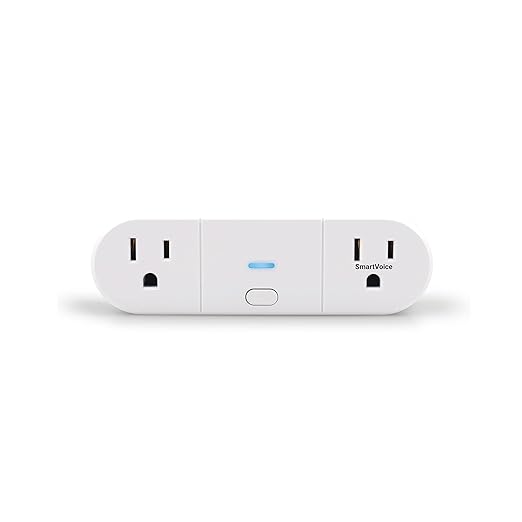 Emerson SmartVoice 2-in-1 Dual Smart Wall Plug Outlet, Voice Control, No WiFi - Image 2