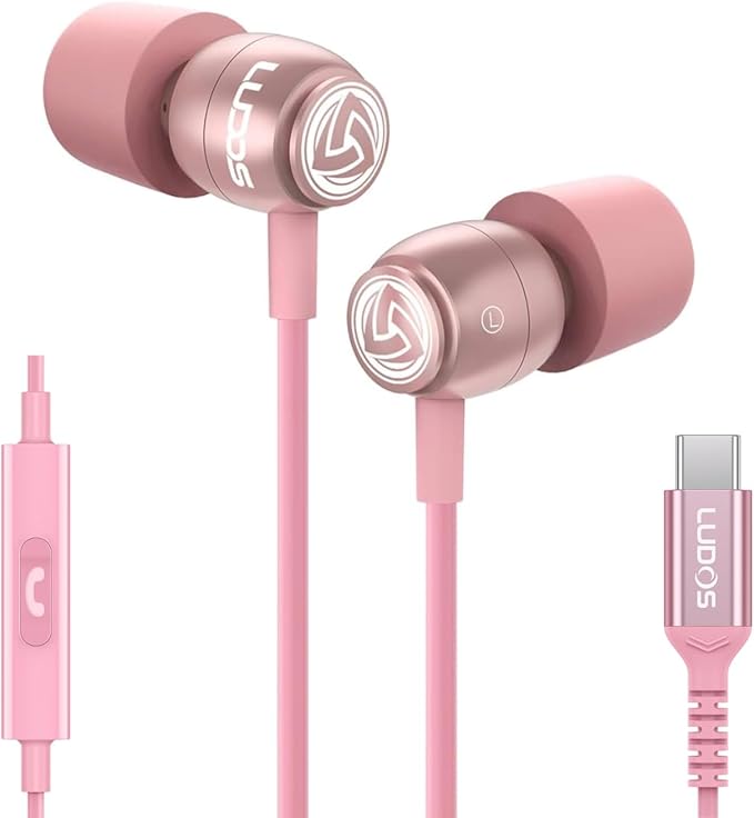 LUDOS Clamor USB C Headphones for iPhone 16 15 Pro Max Plus iPad Pro, 5 Years by Ludos