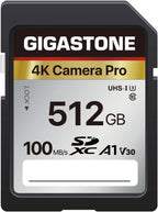 GIGASTONE 512GB Memory Card 4K Pro Series Speed Up to 100MB/s Compatible by Gigastone