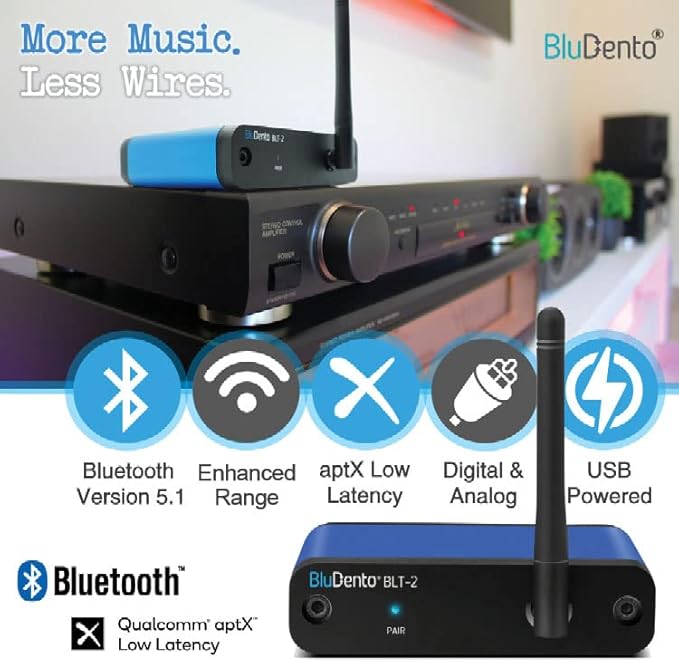 BLT-2 Hi-Fi Bluetooth 5.1 Audio Receiver, aptX HD, Audiophile TI DAC - Image 2