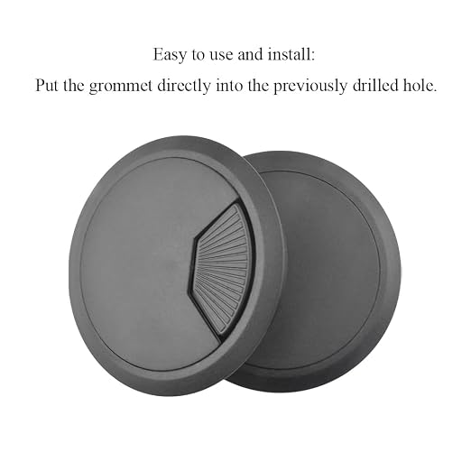 HAHIYO 2Pcs 3.15Inch/80mm Black ABS Plastic Sector-Shaped Desk Grommet Wire - Image 5