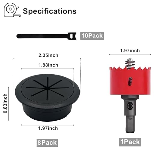 8 Pack Desk Grommet 2 Inch, Desk Hole Cover - Image 2