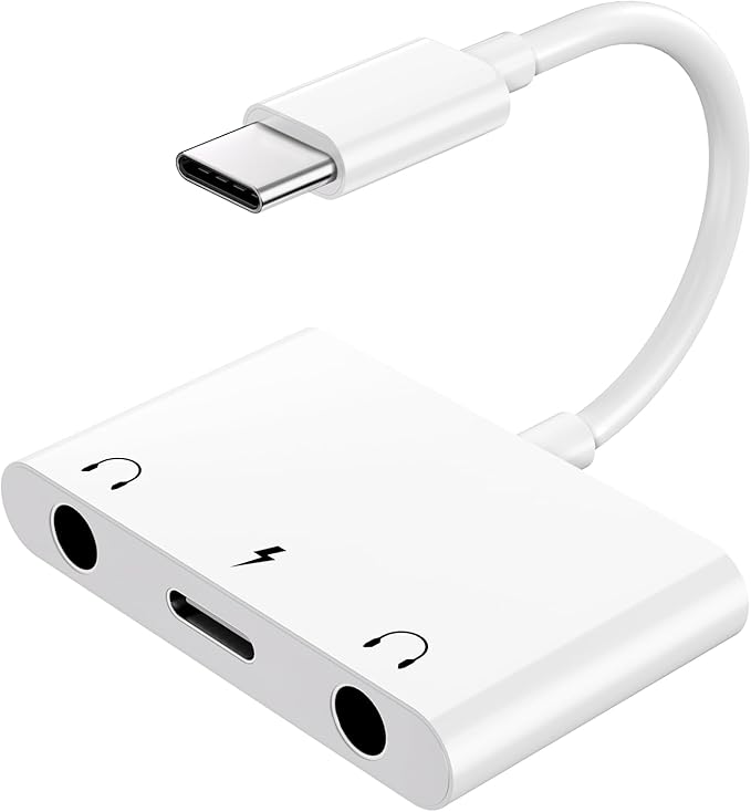 Headphone Adapter for iPad, Headphone Splitter for 2 Headphones, 3 in 1 USB C by INVERSENET