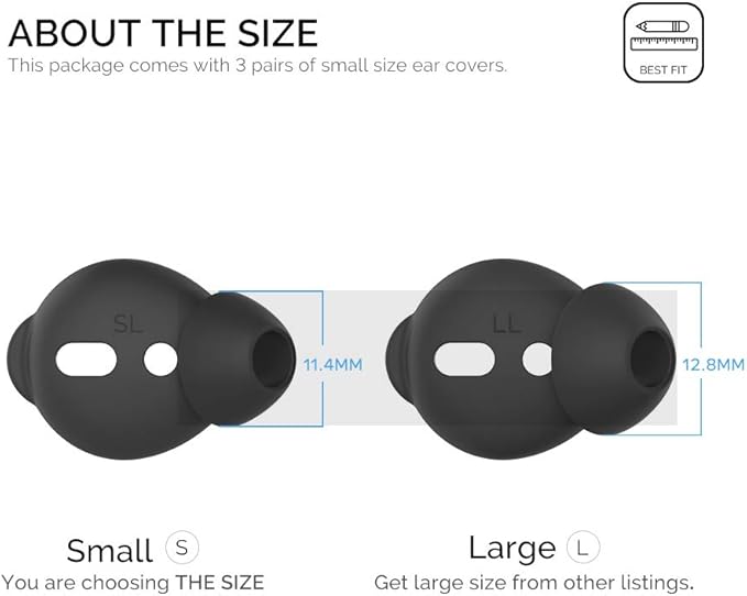AhaStyle 3 Pairs AirPods Ear Tips Silicone Earbuds Cover Compatible - Image 2