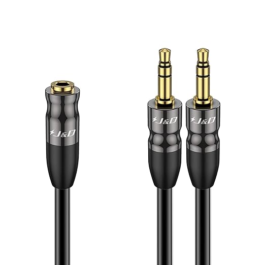 J&D 3.5 mm to 2X 3.5 mm Cable, 0.65 Feet by JDTech