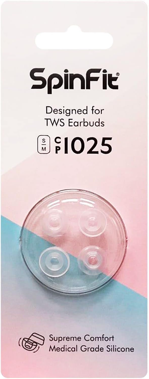 SpinFit CP1025-M/S- Medical Grade Silicone Patented Ear Tips, Secure Fit and by SpinFit