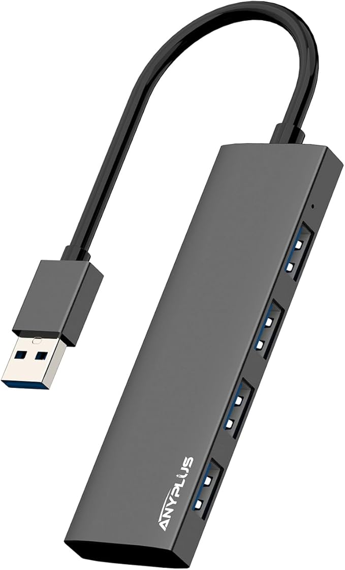 USB Hub, USB 3.0 Hub Aluminum Alloy Ultra Slim USB Splitter, Portable 4 Port by ANYPLUS