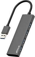 USB Hub, USB 3.0 Hub Aluminum Alloy Ultra Slim USB Splitter, Portable 4 Port by ANYPLUS