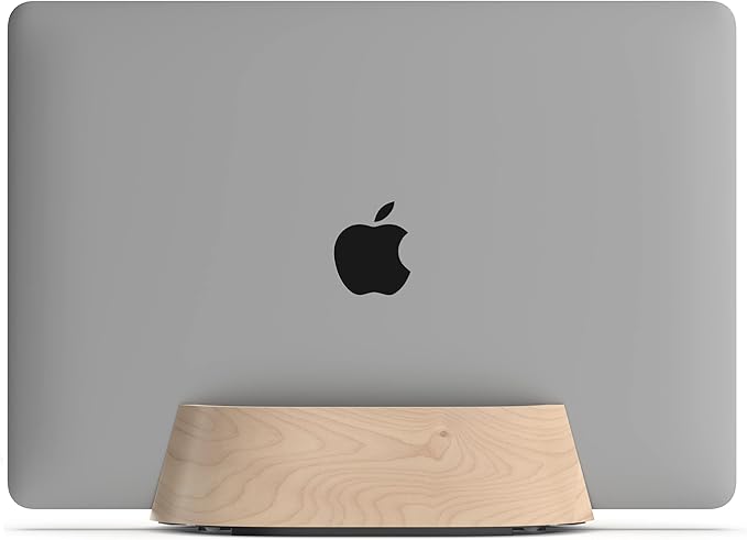 HumanCentric Vertical Laptop Stand in Maple Wood, Upright Adjustable Holder and by HumanCentric