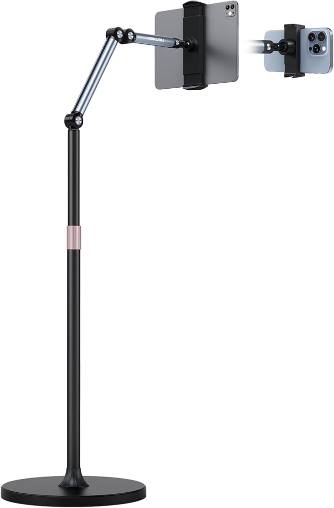 Tablet Floor Stand, Adjustable Tablet Stand, 360° Rotation Tablet Holder by MOKURU