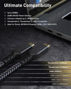 Maxonar Thunderbolt 4 Cable, 240W Thunderbolt Cable 40Gbps Sync 8K/5K@60Hz - Image 6