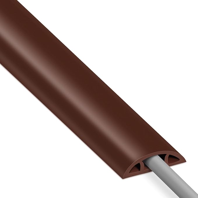 Brown PVC Floor Cord Cover - 4ft by ZhiYo