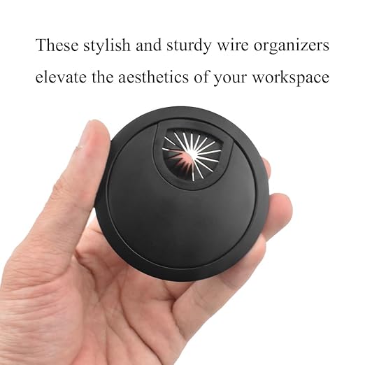 HAHIYO 2Pcs 2.4Inch/60mm Black Zinc Alloy Desk Grommet Wire Grommet Cable - Image 7