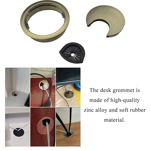 HAHIYO 2Pcs 2Inch/50mm Bronze Zinc Alloy Desk Grommet Wire Grommet Cable - Image 3