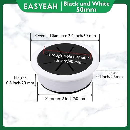 2 Pcs Desk Grommet 2" / 50 mm, Desk Hole Cover - Image 9