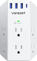 Outlet Extender, Vansoet 6 Outlet Splitter by vansoet