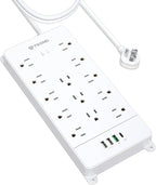 TROND Surge Protector Power Strip 10 ft, Flat Plug Long Extension Cord - Image 9