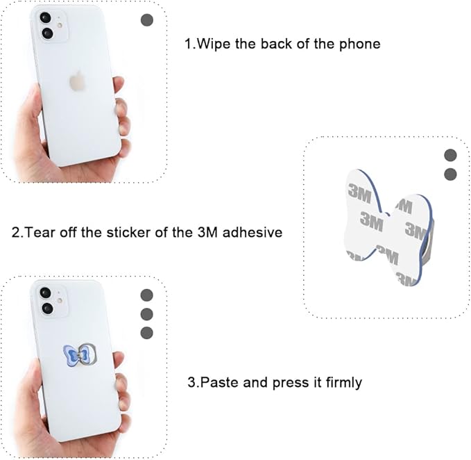 Bonoma Butterfly Phone Ring Holder, 3 Pack Universal Finger Ring Stand Grip - Image 5