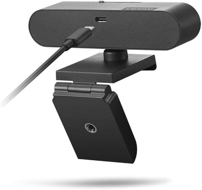 Lenovo HD 1080p Webcam- Black w/ 4X Digital Zoom, 95° Wide Angle, 360° Rotation - Image 4