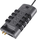 Belkin Surge Protector w/ 8 Rotating & 4 Standard Outlets - 8ft Sturdy - Image 4