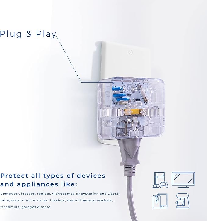 Clamper 3-Outlet Surge Protector 1800 Joules, - Image 4