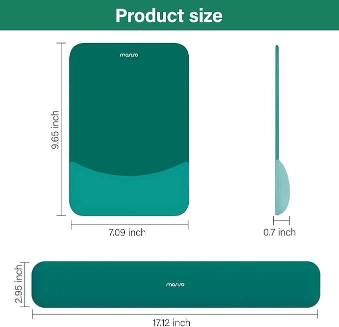 MOSISO Wrist Rest Support for Mouse Pad&Keyboard Set, Rectangular Ergonomic - Image 7