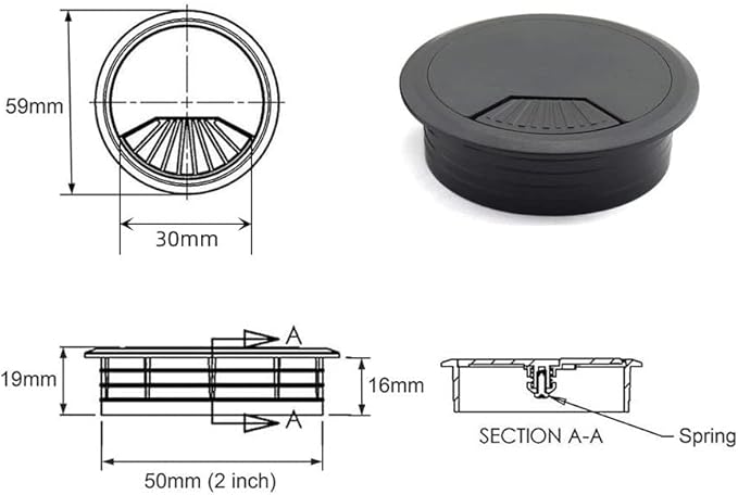 4pcs 2 inch Desk Wire Cord Cable Grommets Hole Cover - Image 2
