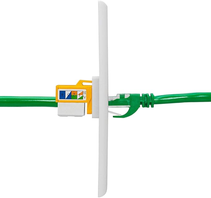 Cmple - RJ45 Keystone Jack 90 Degree Cat6 Keystone Jack Insert Punch Down RJ45 - Image 4