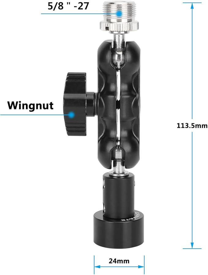 CAMVATE Mini Ball Head Mount Microphone Clamp - Image 3