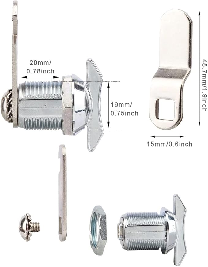 Thumb Operated Offset Cam Lock, Replacement Keyless Compartment Latch, - Image 2