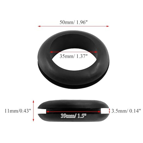 12 Pcs Rubber Grommets, 1-3/8" Inside Diameter 1-1/2" Drill Hole Rubber Wire - Image 2