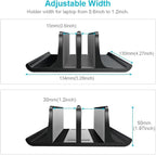 Vaydeer Double Adjustable Vertical Laptop Stand Newly Designed 2 Slots Aluminum - Image 3
