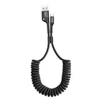 Baseus USB Type C Cable for Car, Retractable Cable Curly USB A to USB-C Fast by Baseus