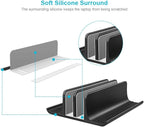 Vaydeer Double Adjustable Vertical Laptop Stand Newly Designed 2 Slots Aluminum - Image 4
