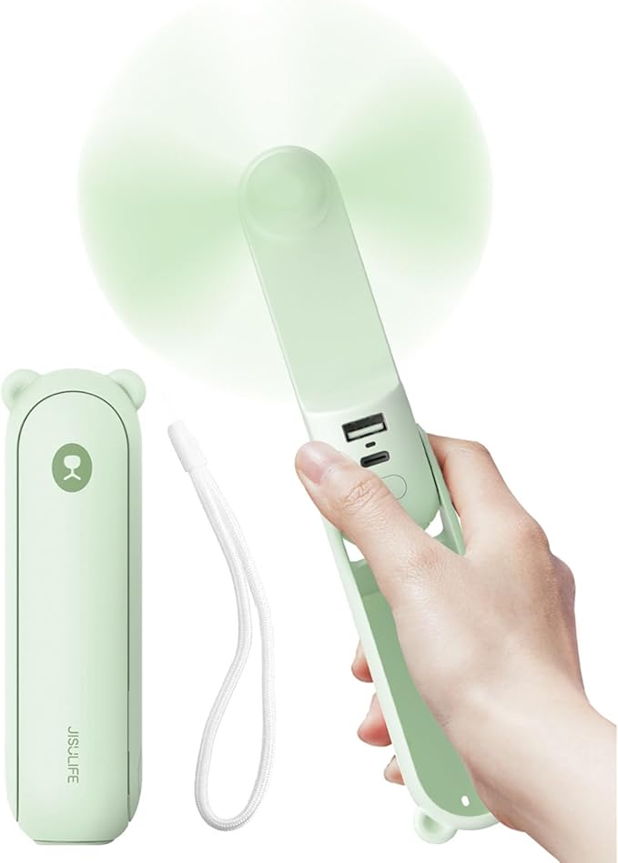 JISULIFE Handheld Fan with 4500 mAh Powerbank Max 37 Hours Runtime, Pocket by LivechillStaycool
