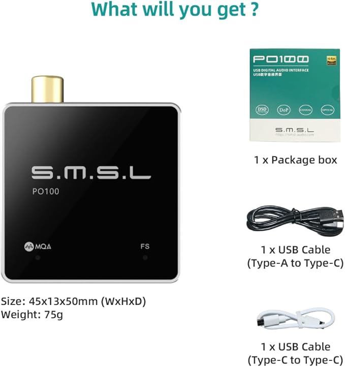 SMSL PO100 2024 XU316 Digital to Analog Audio Converter, MQA Decoding USB to - Image 7