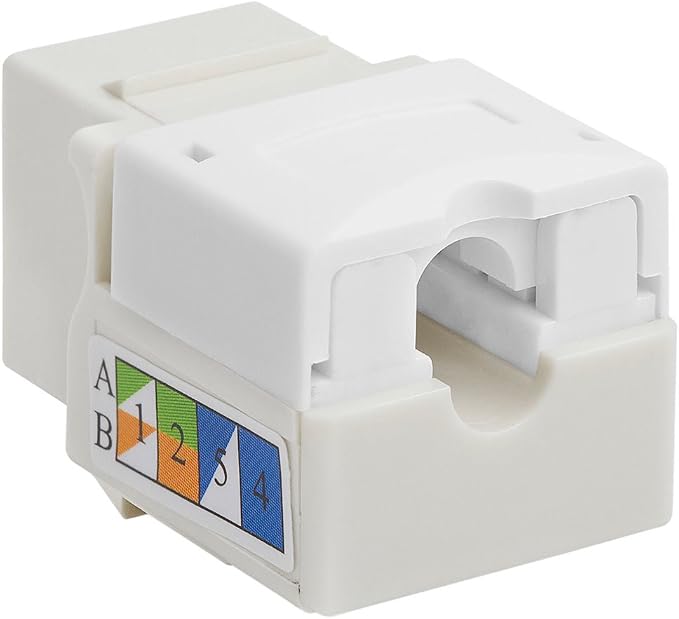 Cmple - 10 Pack Cat5e Keystone Jack Insert Punch Down RJ45 Connectors RJ45 - Image 3