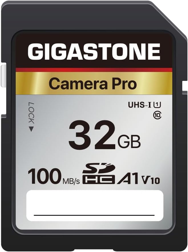 GIGASTONE 32GB SD Card, Camera Pro, A1 V10 SDHC Memory Card Compatible by Gigastone