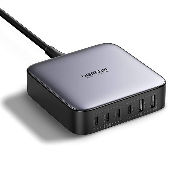 UGREEN 200W USB C Charger, Nexode 6-Port GaN Desktop Charger, USB C Charging by UGREEN