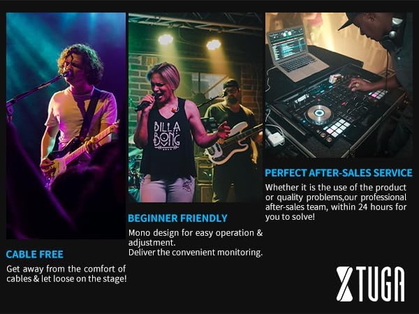 XTUGA RW2080 Wireless in Ear Monitor System 4 Bodypacks UHF IEM System - Image 8